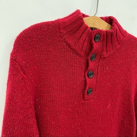 Nautica Wool Blend Maroon Speckled Sweater - Picture 8 of 11